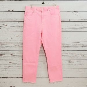 Topshop Moto high waist hot pink straight leg BB1